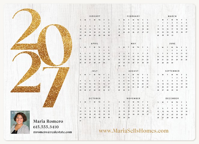 Rustic Calendar Holiday & Christmas Magnet Cards