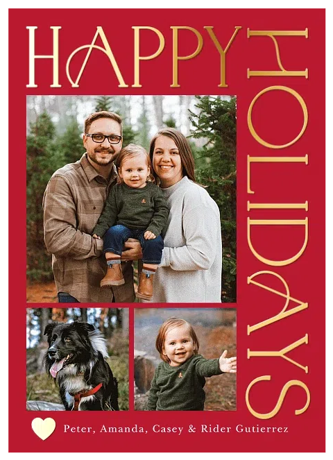 Beautifully Gilded Personalized Holiday Cards