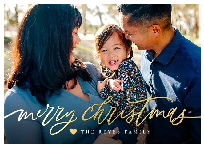 Beautiful Script Personalized Holiday Cards