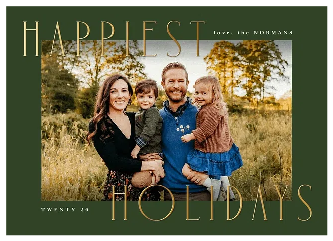 Radiant Wishes Personalized Holiday Cards