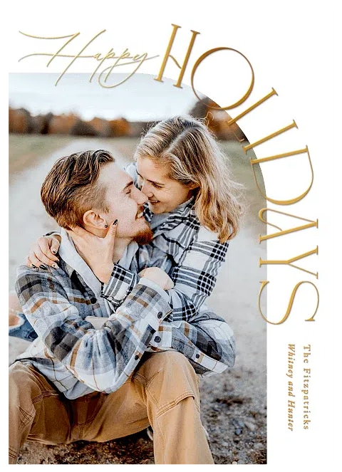 Regal Curve Personalized Holiday Cards