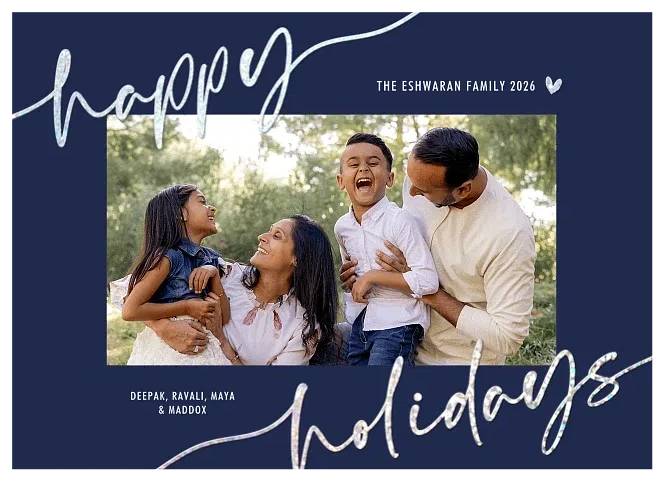 Glistening Corners Personalized Holiday Cards