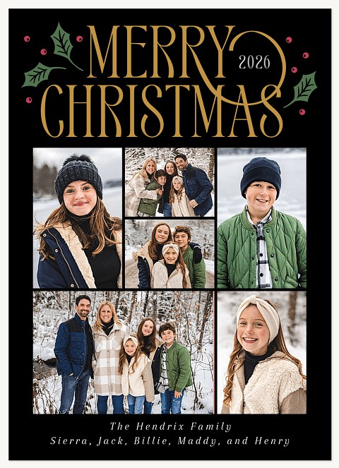 Classic Grid Personalized Holiday Cards