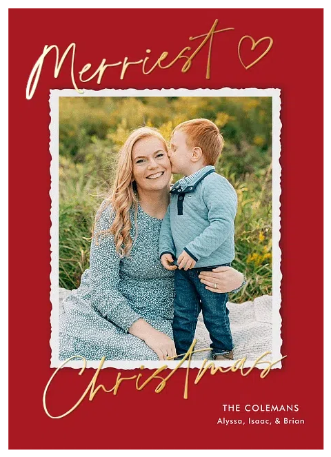 Modern Heart Personalized Holiday Cards