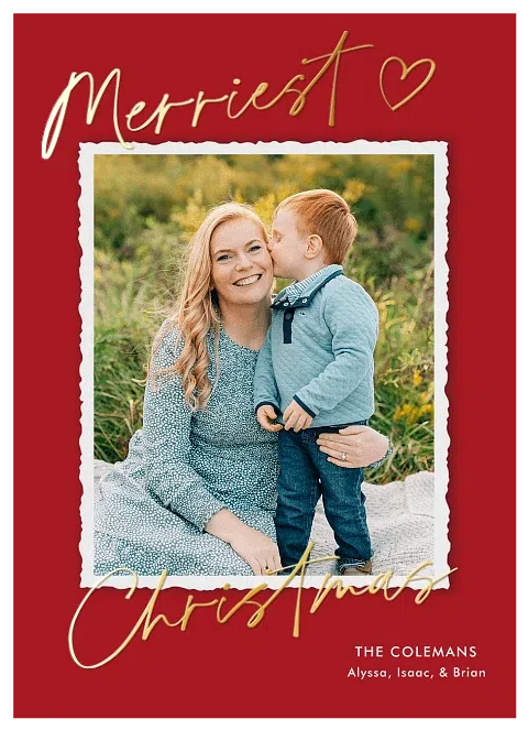 Modern Heart Personalized Holiday Cards