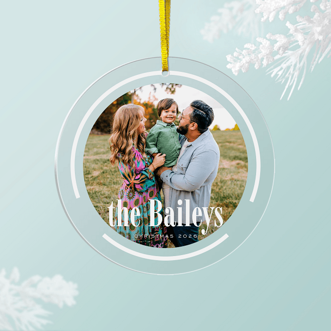 Clean Frame Personalized Ornaments