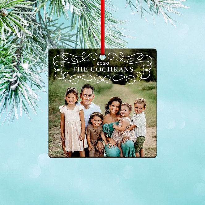 Doodle Ribbon Custom Ornaments