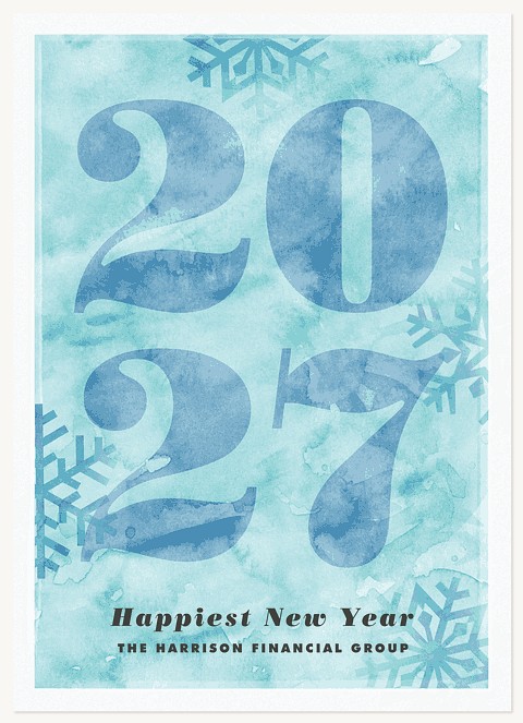 Glacier Watercolor Business Holiday Cards