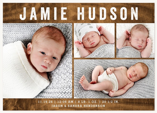Homegrown Arrival Boy Baby Announcements