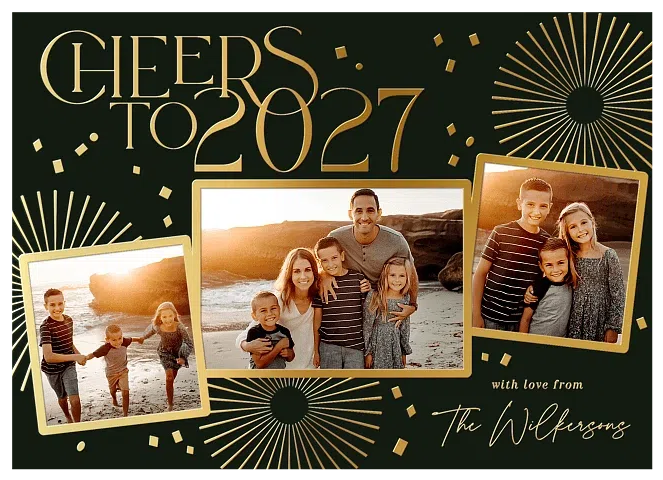 Radiant Cheers Personalized Holiday Cards