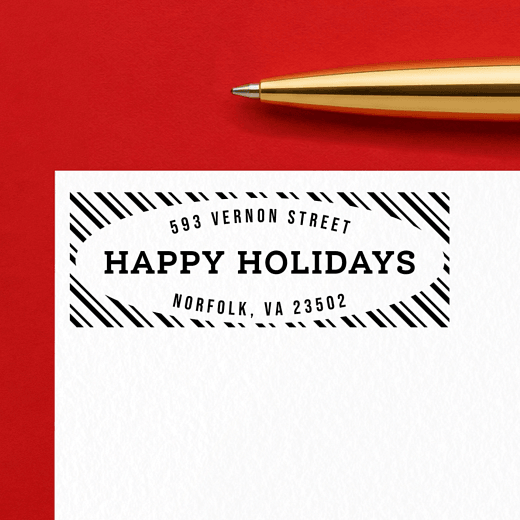 Candy Cane Border | Custom Rubber Stamps
