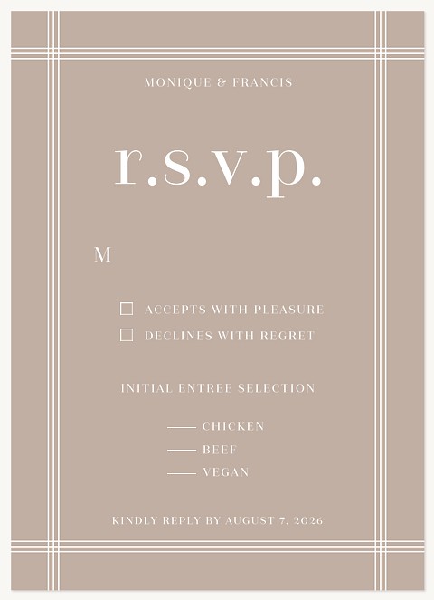 Sweet And Simple Wedding RSVP Cards