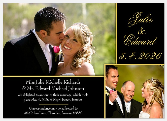 Photo Wedding Announcement Wedding Announcements