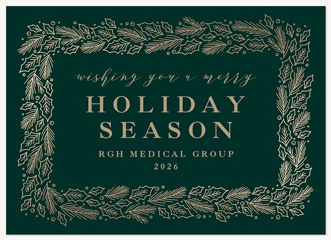 Golden Garland Business Holiday Cards
