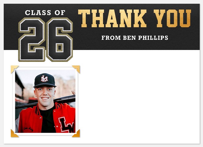 Lettered Jacket Thank You Cards 