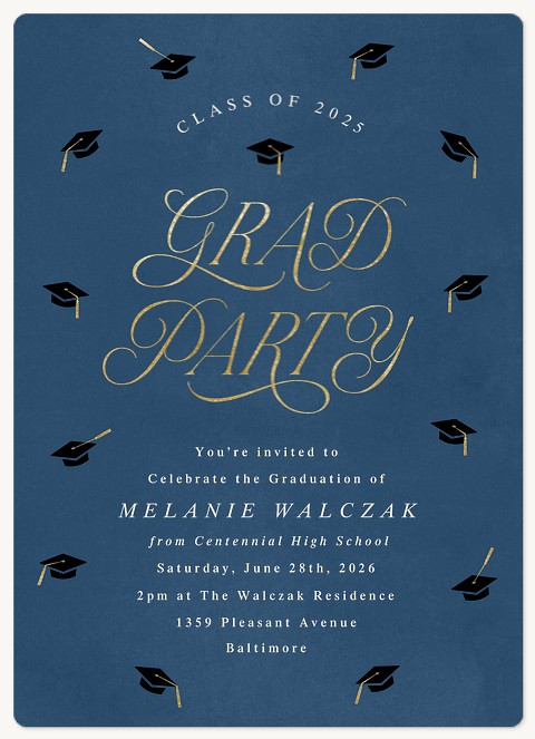 Flying Grad Caps Graduation Cards