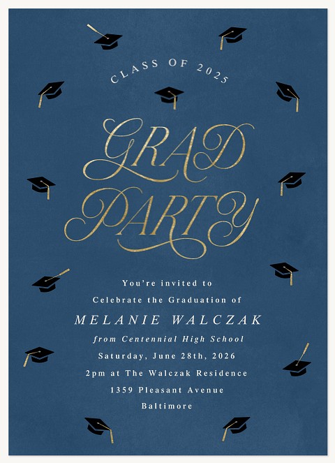 Flying Grad Caps Graduation Cards