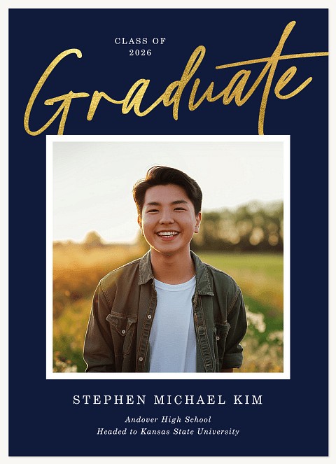 Shining Script Graduation Cards