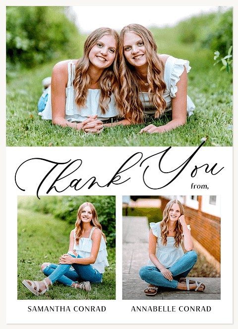 Two Graduates Thank You Cards 
