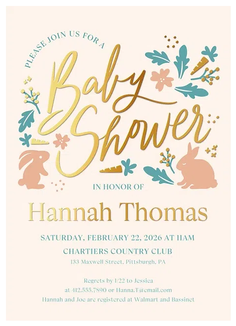Baby Bunnies Baby Shower Invites
