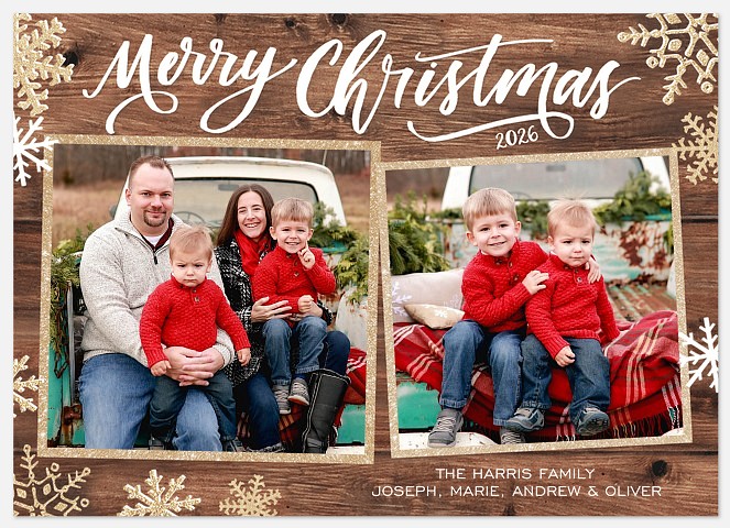 Cabin Snowfall Holiday Photo Cards