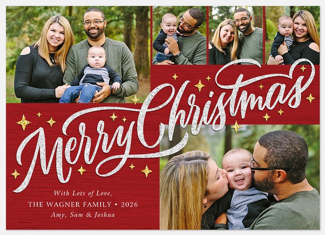 Glimmering Tidings Holiday Photo Cards