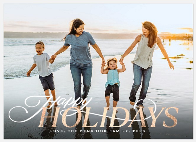 Sleigh Bell Script Holiday Photo Cards