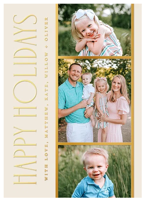 Gilded Glam Personalized Holiday Cards