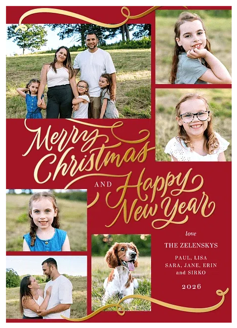 Scripted Celebration Personalized Holiday Cards