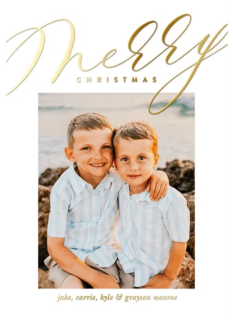 Bright Luxe Personalized Holiday Cards