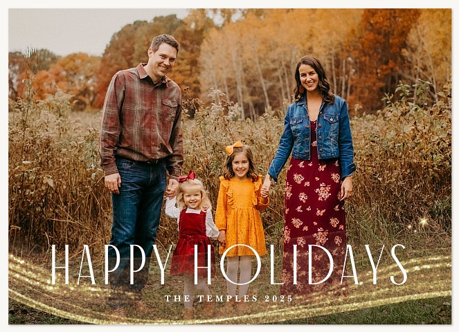 Glittering Wave Personalized Holiday Cards