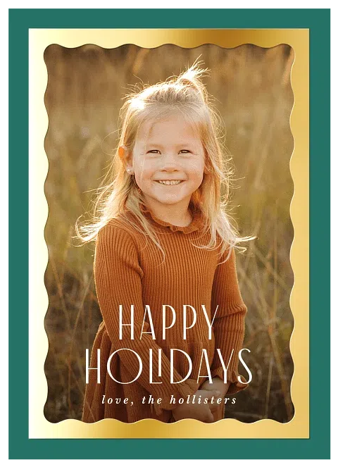 Wavy Glam Personalized Holiday Cards