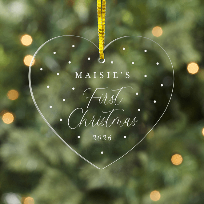 First Christmas Heart Personalized Ornaments
