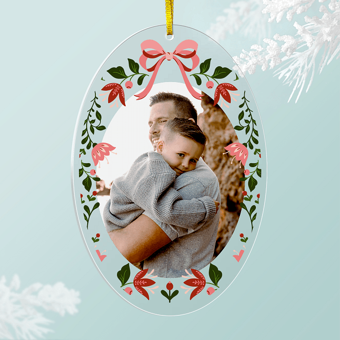 Framed Foliage Personalized Ornaments