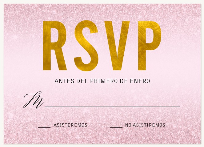 Pink Chic Quinceañera RSVP Cards