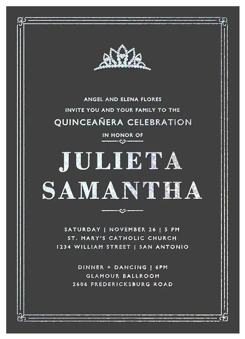 Honored Lady Quinceañera Invitations