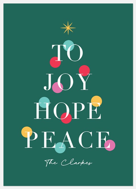 Typed Tree Holiday Photo Cards