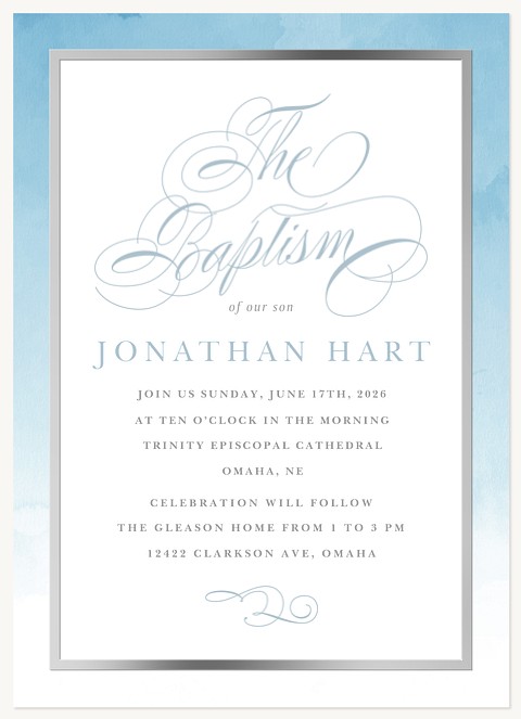 Ombre Elegance Baptisms & Christening Invitations