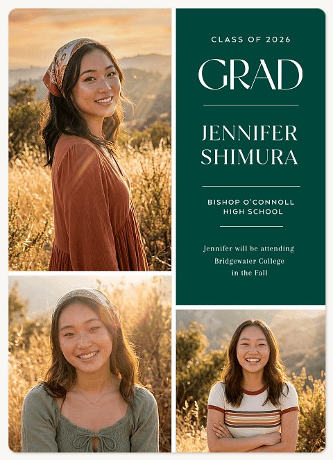Vertical Spread Graduation Cards