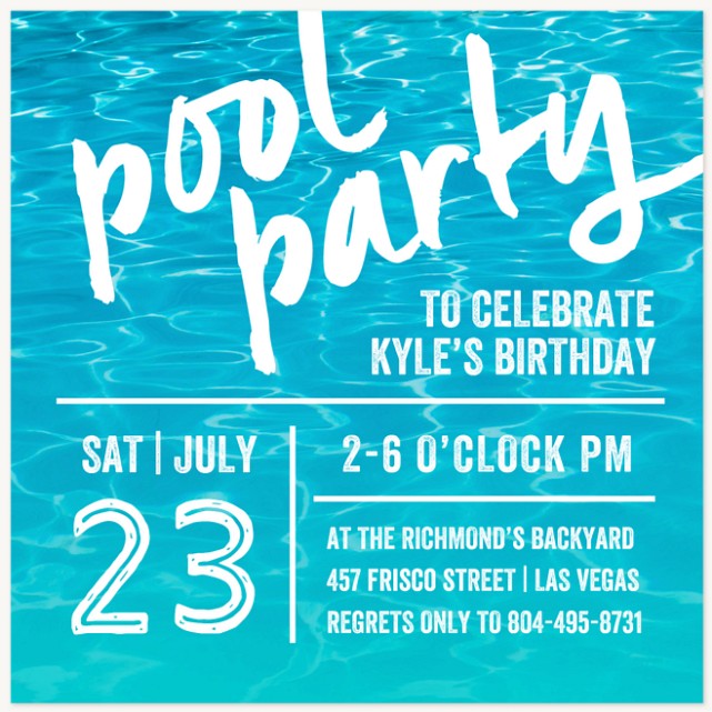 Dive In  Teen Birthday Invitations