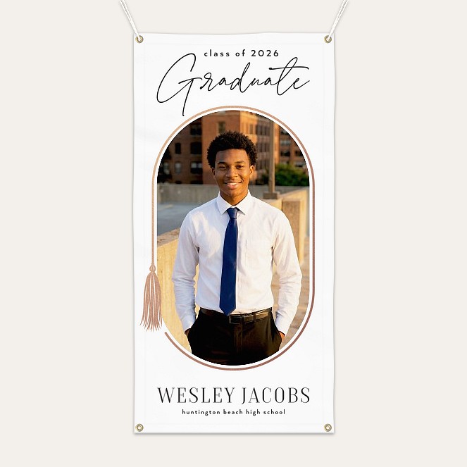 Rounded Tassel Graduation Banner Custom Banners