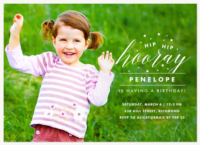 Birthday Hooray Girl Birthday Party Invitations
