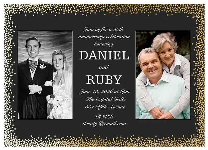 Celebratory Confetti Wedding Anniversary Invitations