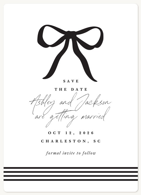 Charming Bow Save the Date Magnets