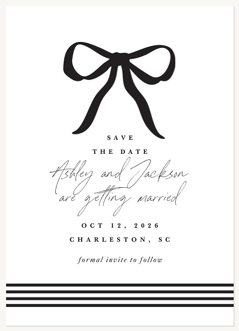 Charming Bow Save the Date Cards