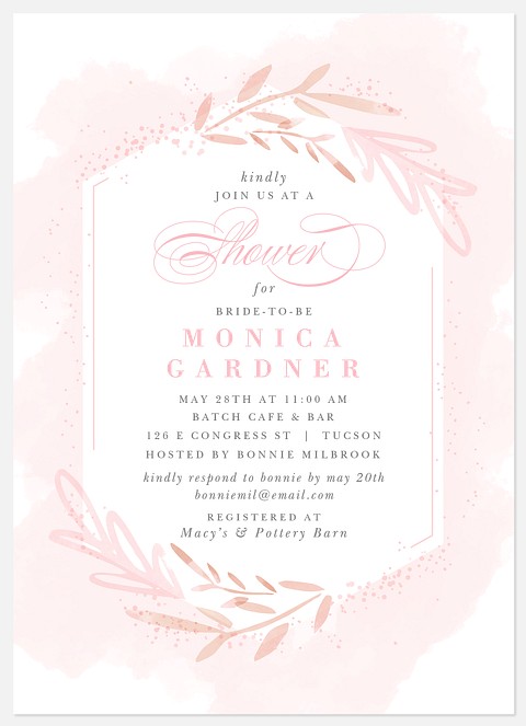Bohemian Laurels Bridal Shower Invitations
