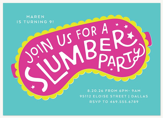 A Slumber Party Kids Birthday Invitations