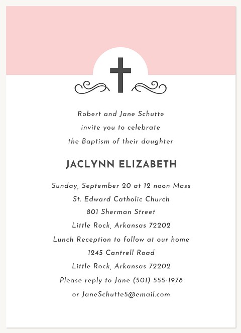 Flourish Cross Baptisms & Christening Invitations