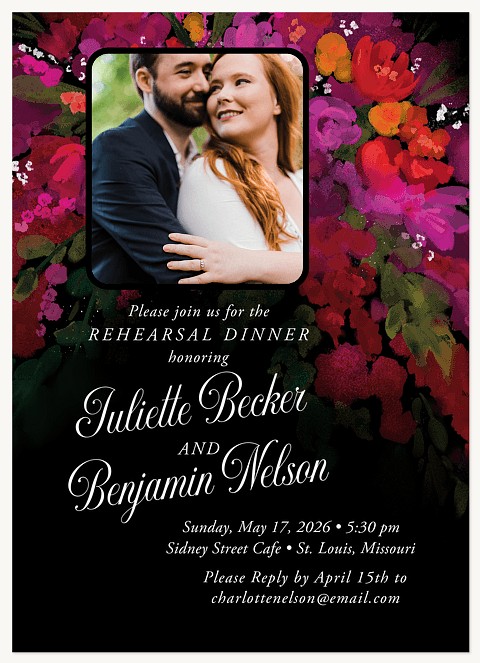 Bountiful Bouquet Rehearsal Dinner Invitations