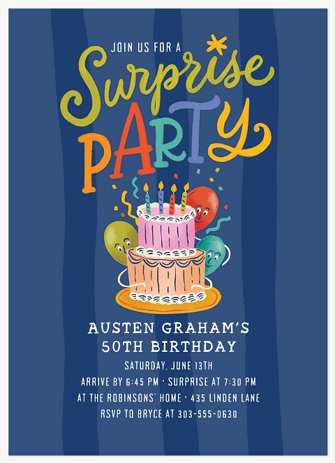 Hiding Balloons Adult Birthday Party Invitations